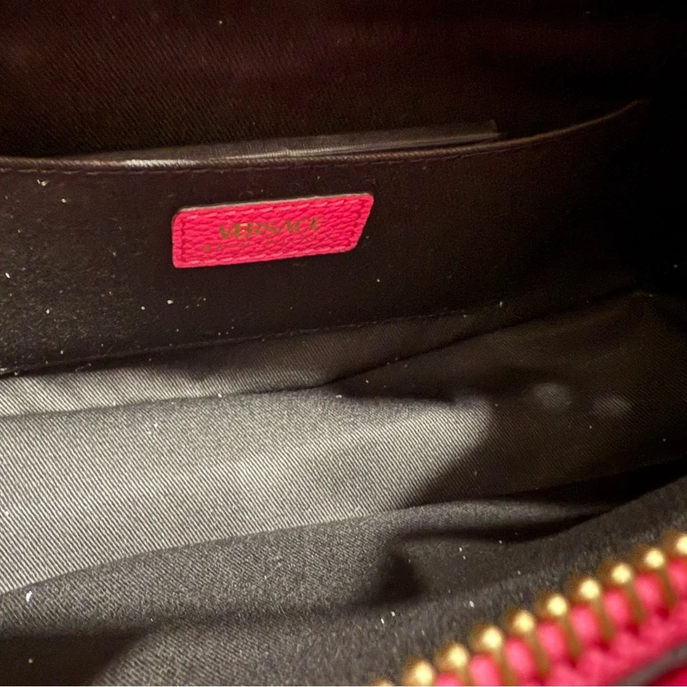 New!! Versace Virtus Hot Pink Mini Hobo Purse + COA - Picture 7 of 10